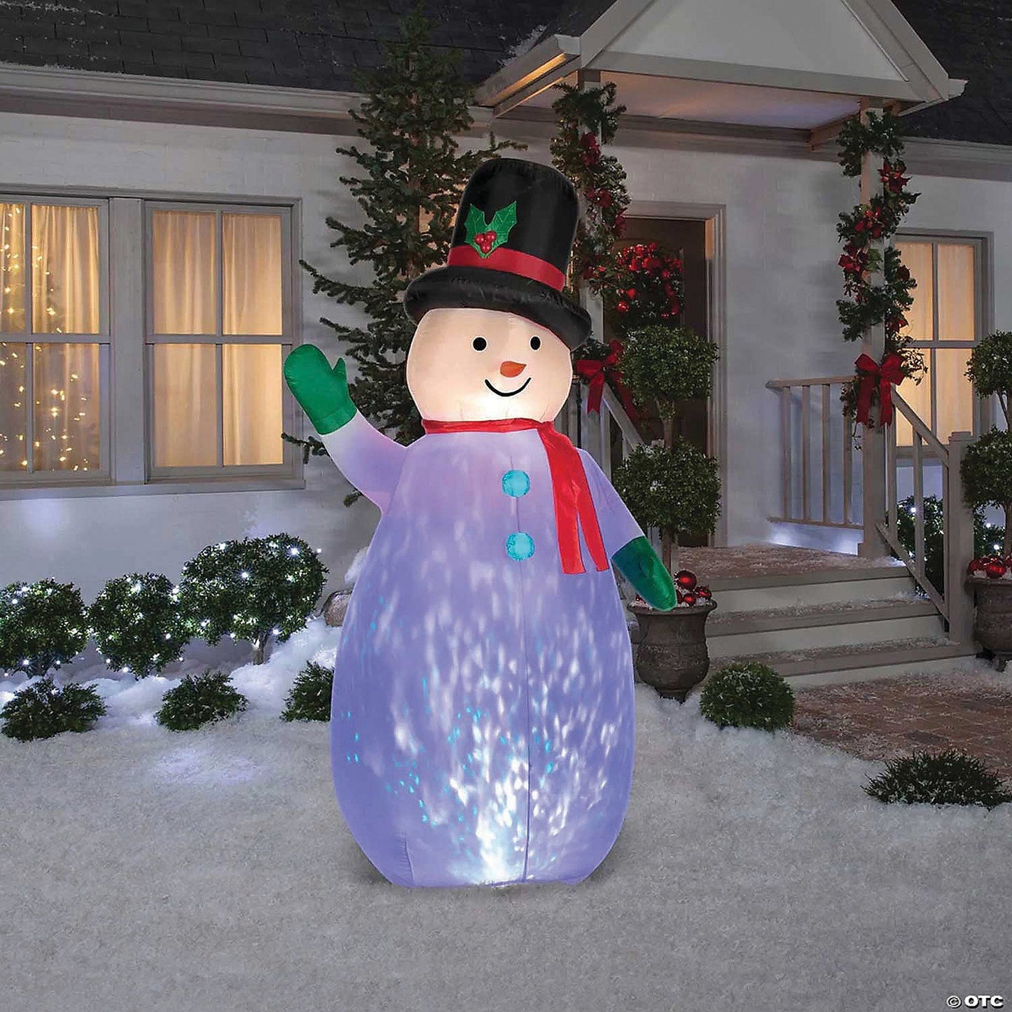 7.5 Ft Snowman Projection Lighted Inflatable Christmas Outdoor Yard Decoration