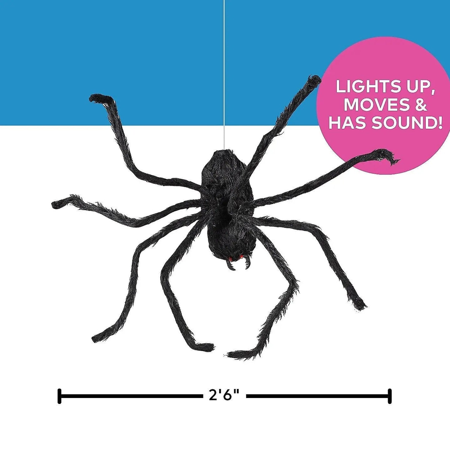 Giant 31" Dropping Hairy Spider animated Halloween prop