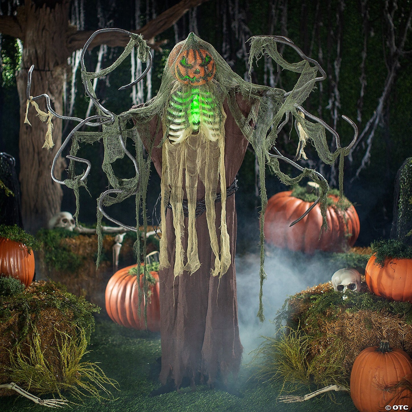 See Video! LifeSize 86" Jack o Lantern Man Animated Halloween Haunt Prop Outdoor