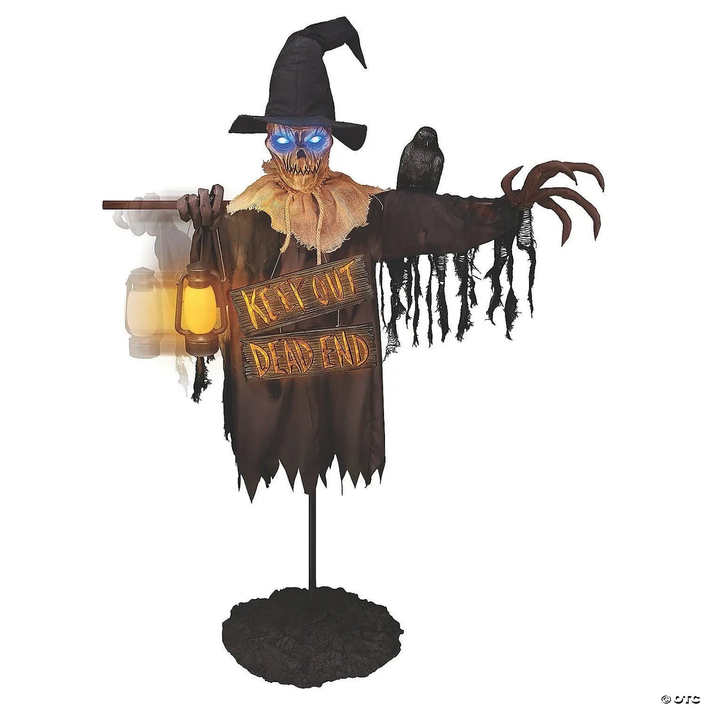 78" Scarecrow with Lantern & Sign