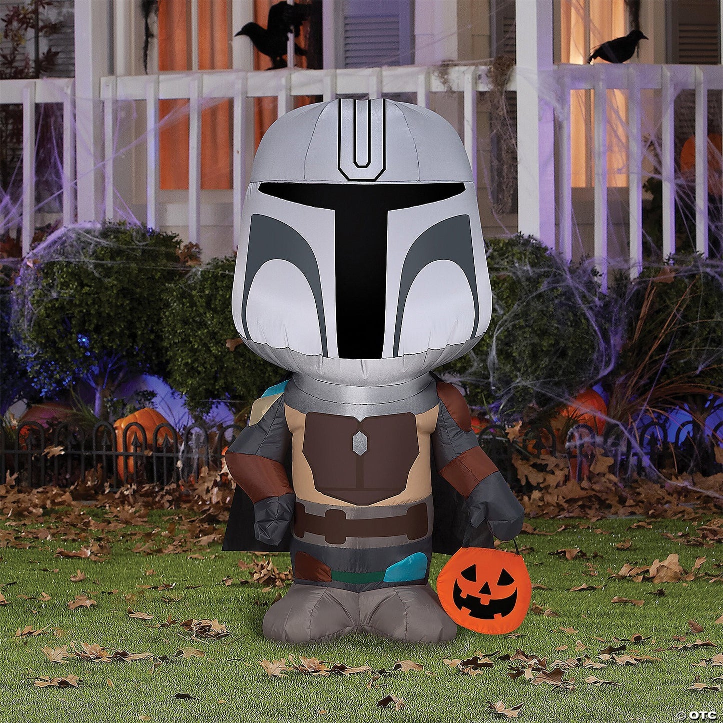 42" Mandalorian Inflatable Outdoor Halloween Yard Decoration Airblown Star Wars
