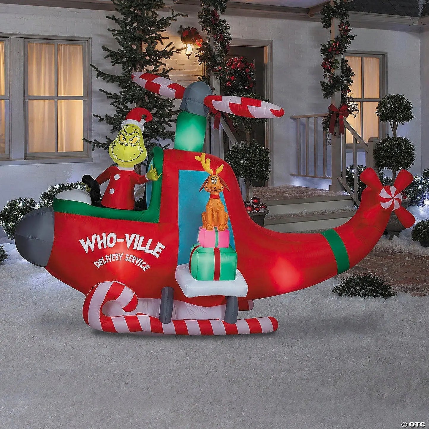 10 Ft Grinch & Max Helicopter Animated Inflatable