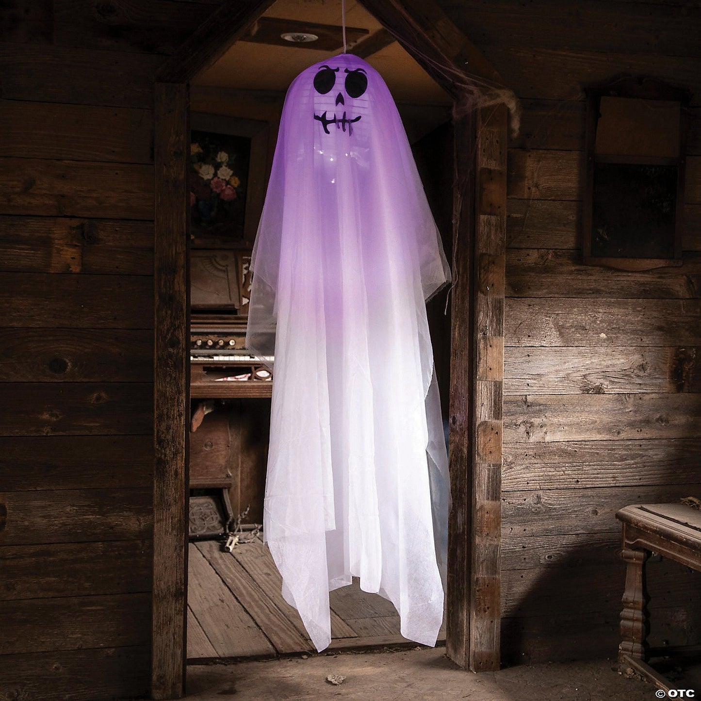 64" Light Up Smiling Ghost Lighted Halloween Outdoor Decoration Haunt Yard Prop