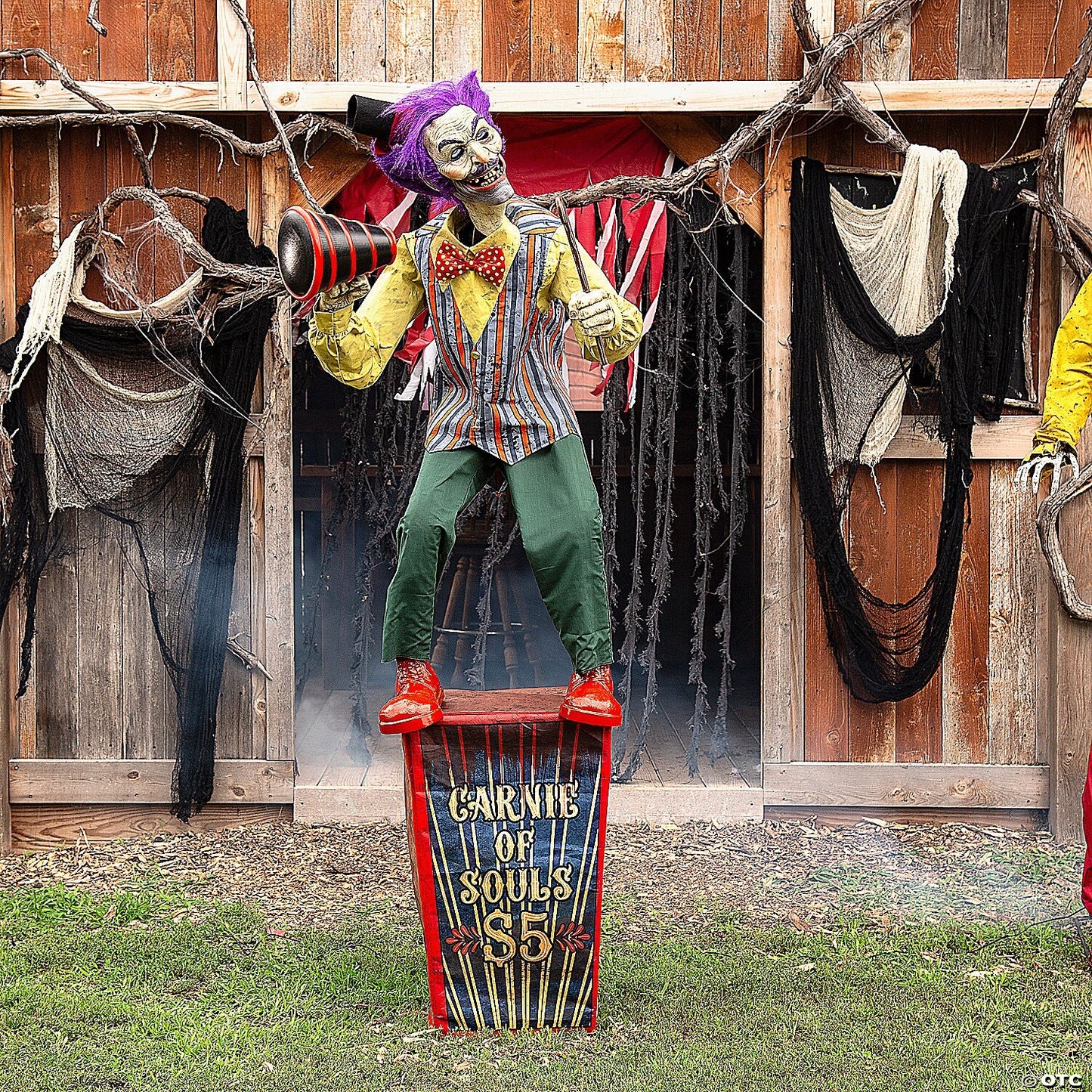 6 Ft Carnival Barker Clown Animatronic Halloween Circus Haunt Decor Prop Servo