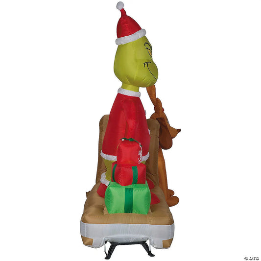 6 Ft Grinch & Max with Sled Inflatable