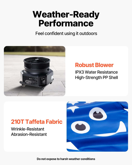 10 FT Patriotic Inflatable Waving Tube Man – Stars & Stripes with Blower Included