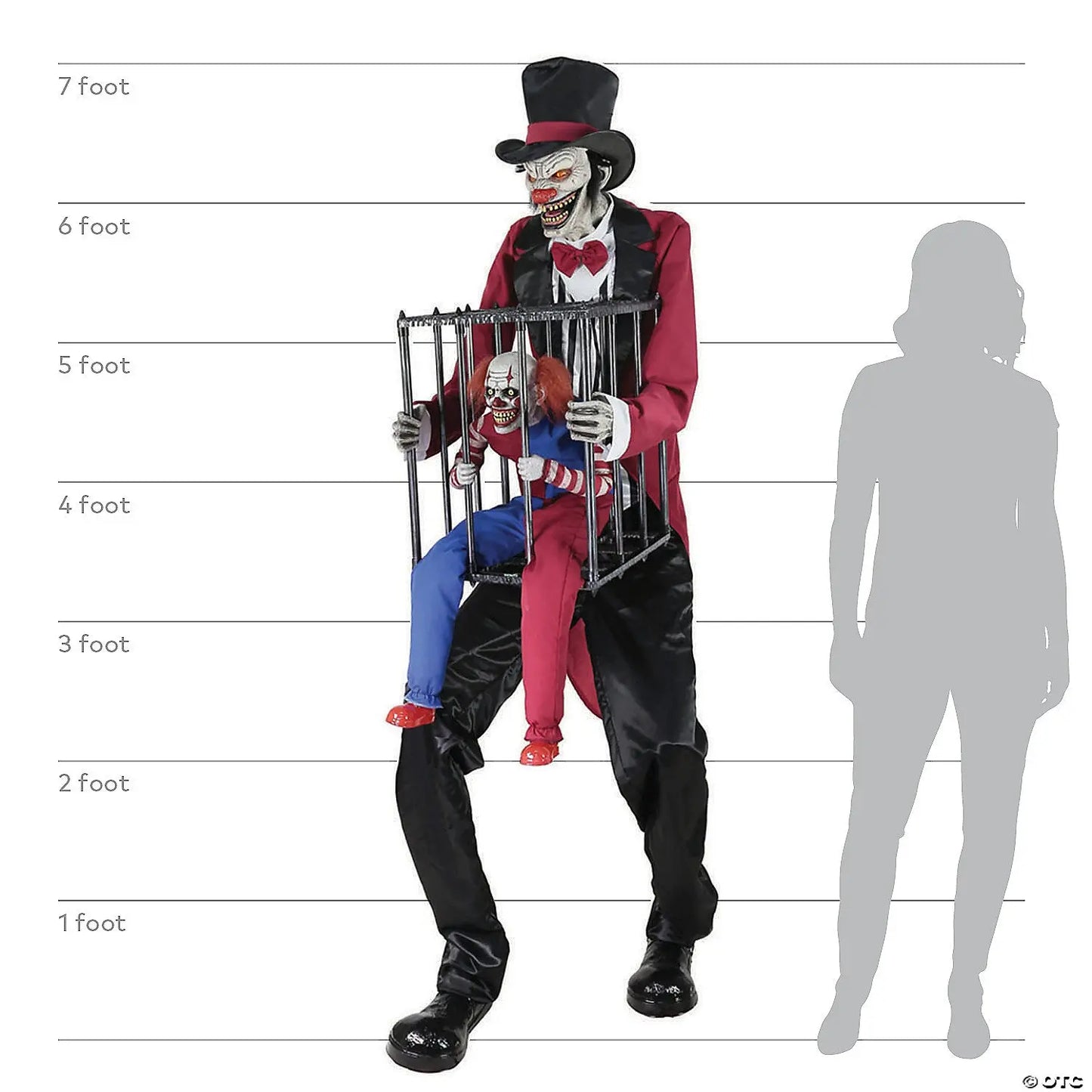 7 Ft Rotten Ringmaster with Caged Clown