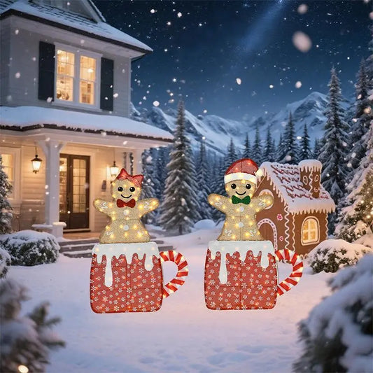 42" Lighted Gingerbread Man Set - Boy & Girl - Holiday Spirit Shop