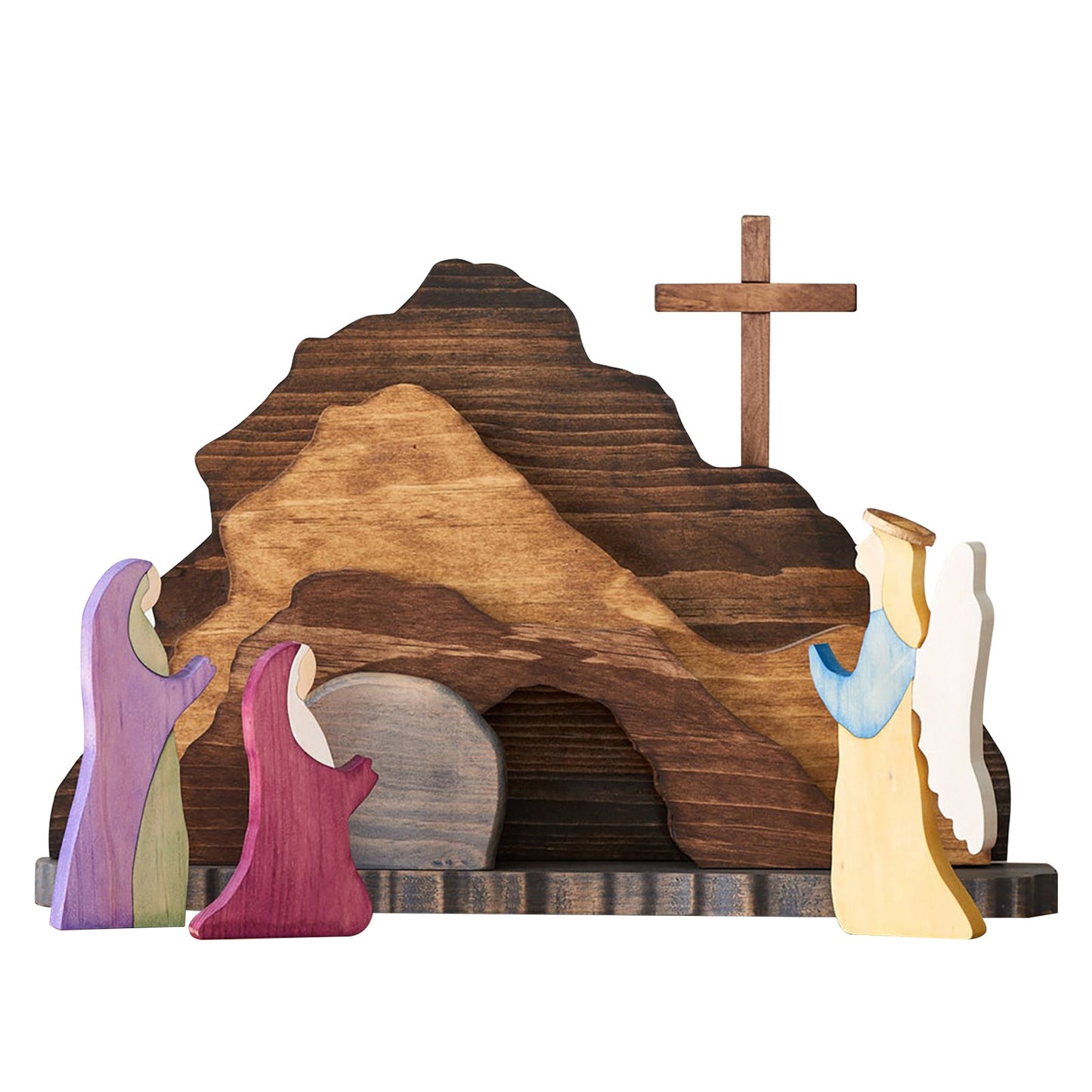 Easter Tomb "He is Risen" Wooden Decoration