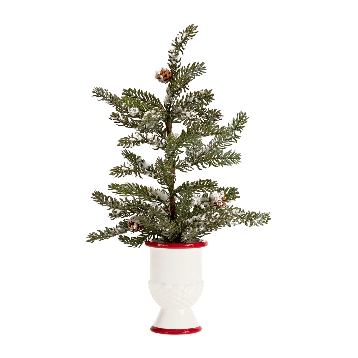 20-Inch Snow-Covered Potted Christmas Trees – Set of 2 – original Melrose manufacturer photo