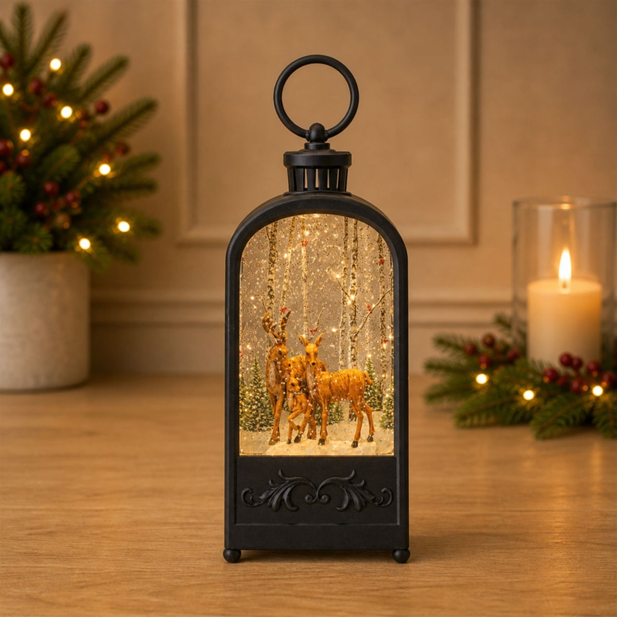 9.5 in LED Deer & Trees Snow Globe – manufacturer photo 3