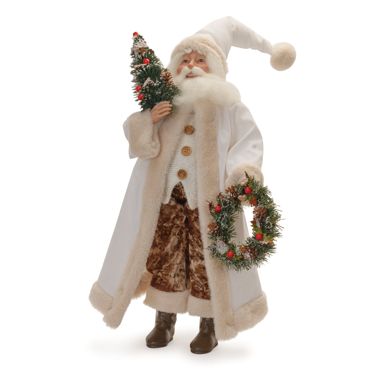 Santa with Tree and Wreath, 21.5 in - Melrose International manufacturer product photo