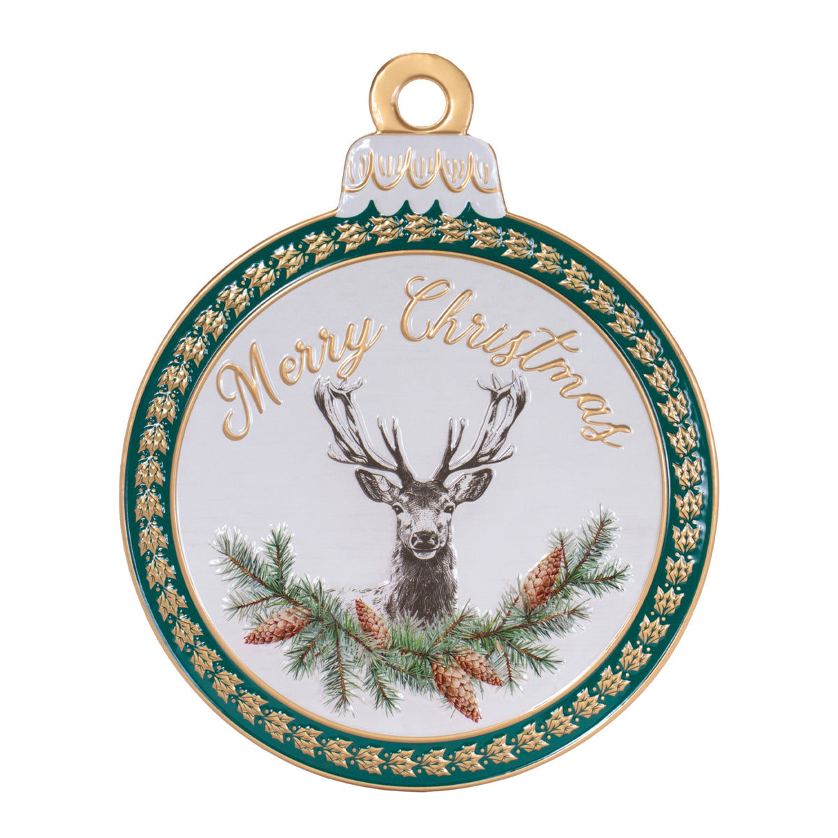 Merry Christmas Deer Ornament Wall Sign 15"H — Melrose International product photo