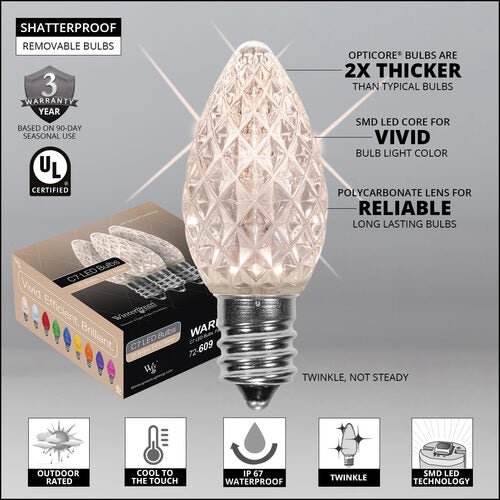 c7 opticore twinkle led lights warranty