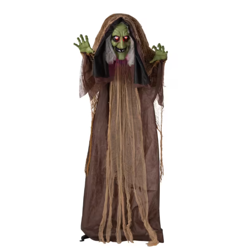 57" Hunchback Witch Animated Halloween Prop