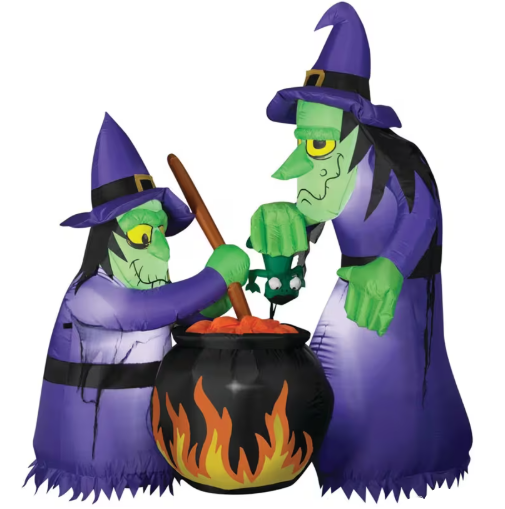 6 Ft Double Bubble Witch Inflatable halloween