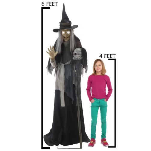 6 Ft Lunging Haggard Witch Animated Halloween Prop