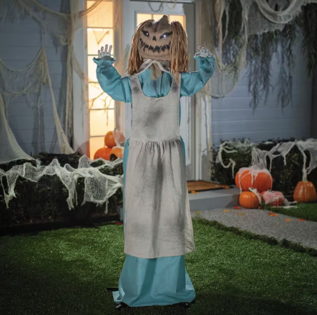 5.6 Ft Standing Rustic Pumpkin Girl Doll