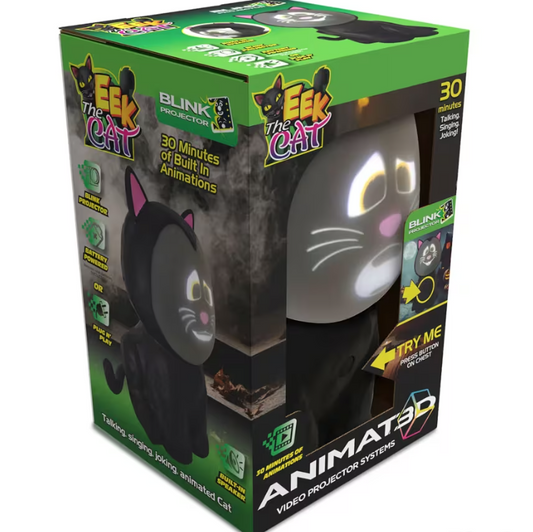 Eek the 3D Animated Black Cat Halloween Decoration