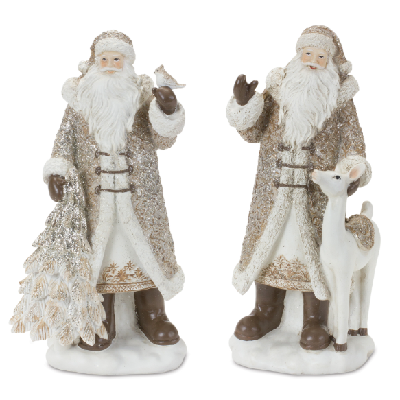 Santa Christmas Figurines – Set of 2 Christmas tabletop home decorations