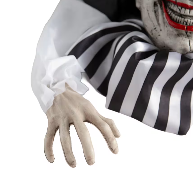 39" Crawling Black Animated Evil Clown Doll Halloween Prop decoration