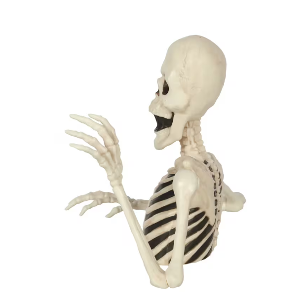 8" Black & White Groundbreaker Skeleton Halloween Decoration Home Decor