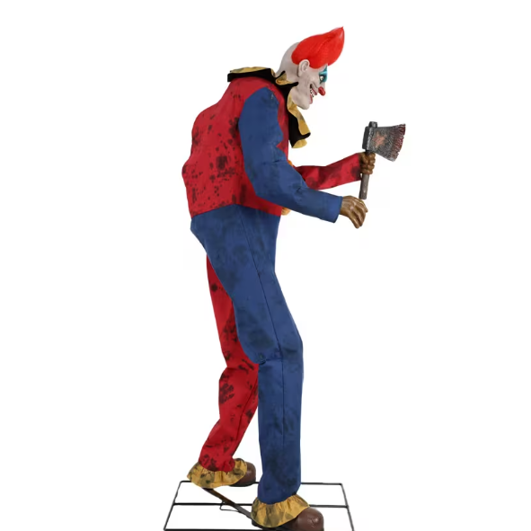 7 Ft 3 in Animated Axe Wielding Clown Halloween Prop decoration
