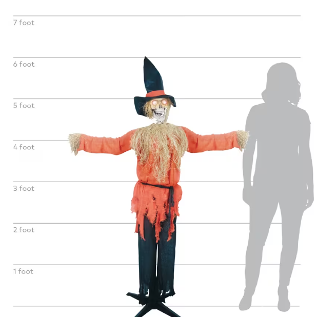 6 Ft Talking Animated Scarecrow Halloween Decoration