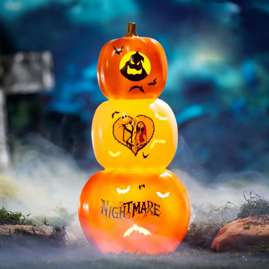 18" Nightmare Before Christmas Lighted Stacked Pumpkins