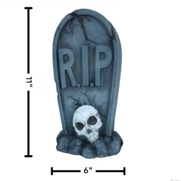 Tombstone & Skull Lighted Blow Mold Decoration