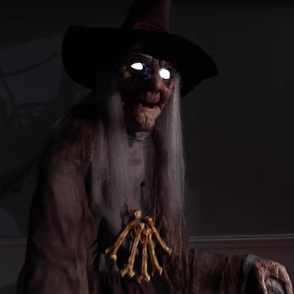 6 Ft Witch Crone - Animated Servo Motor halloween prop animatronic