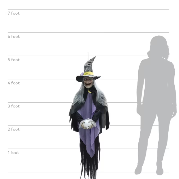 5 Ft Witch Hag with Crystal Ball