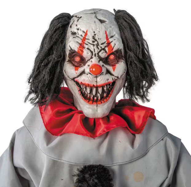 5.8 Ft Evil Animated Clown with Bat