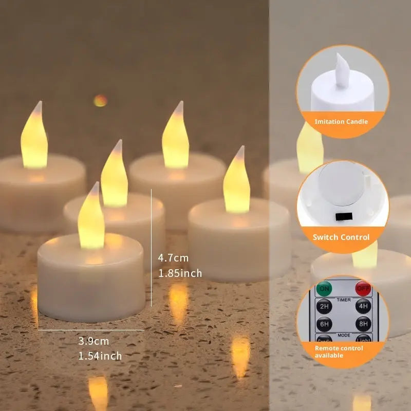 Set of 12 Led Rechargeable Candle Lights with Remote - Holiday Spirit Shop