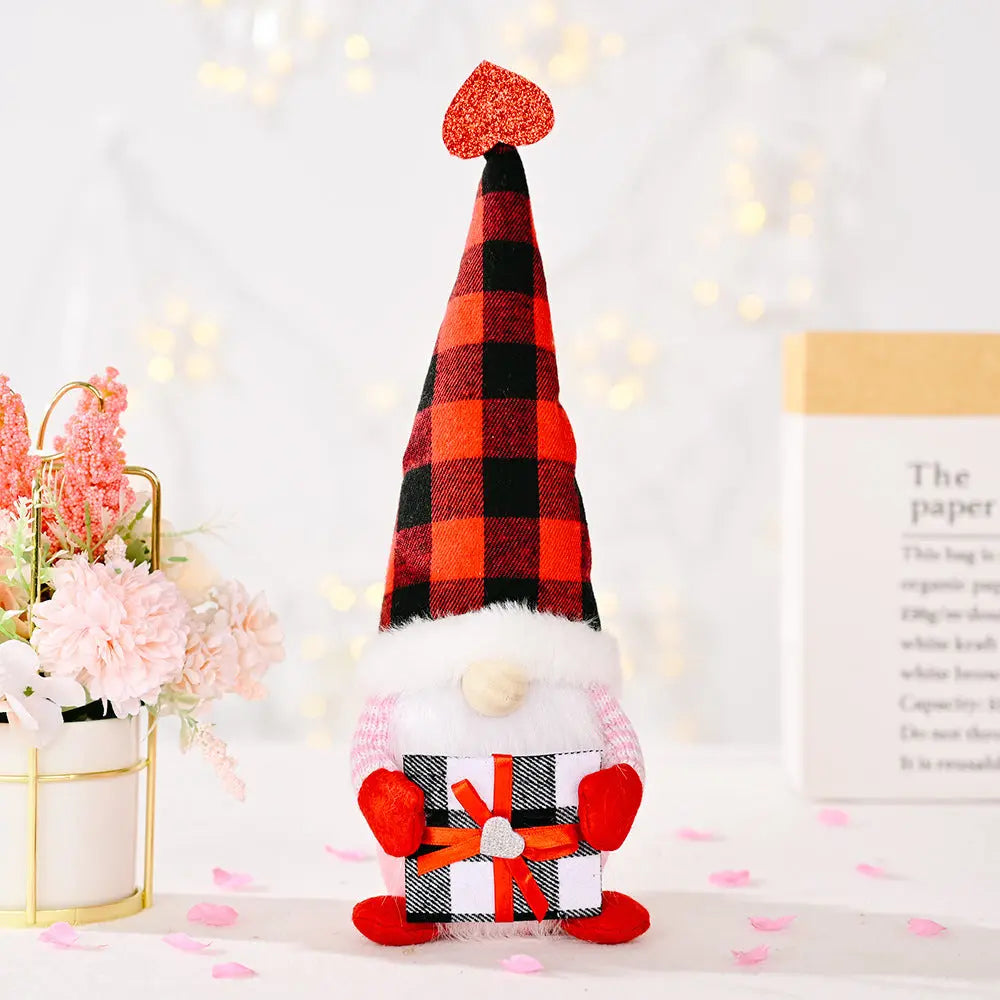 Valentines Day Faceless Gnome Plush Doll - Holiday Spirit Shop