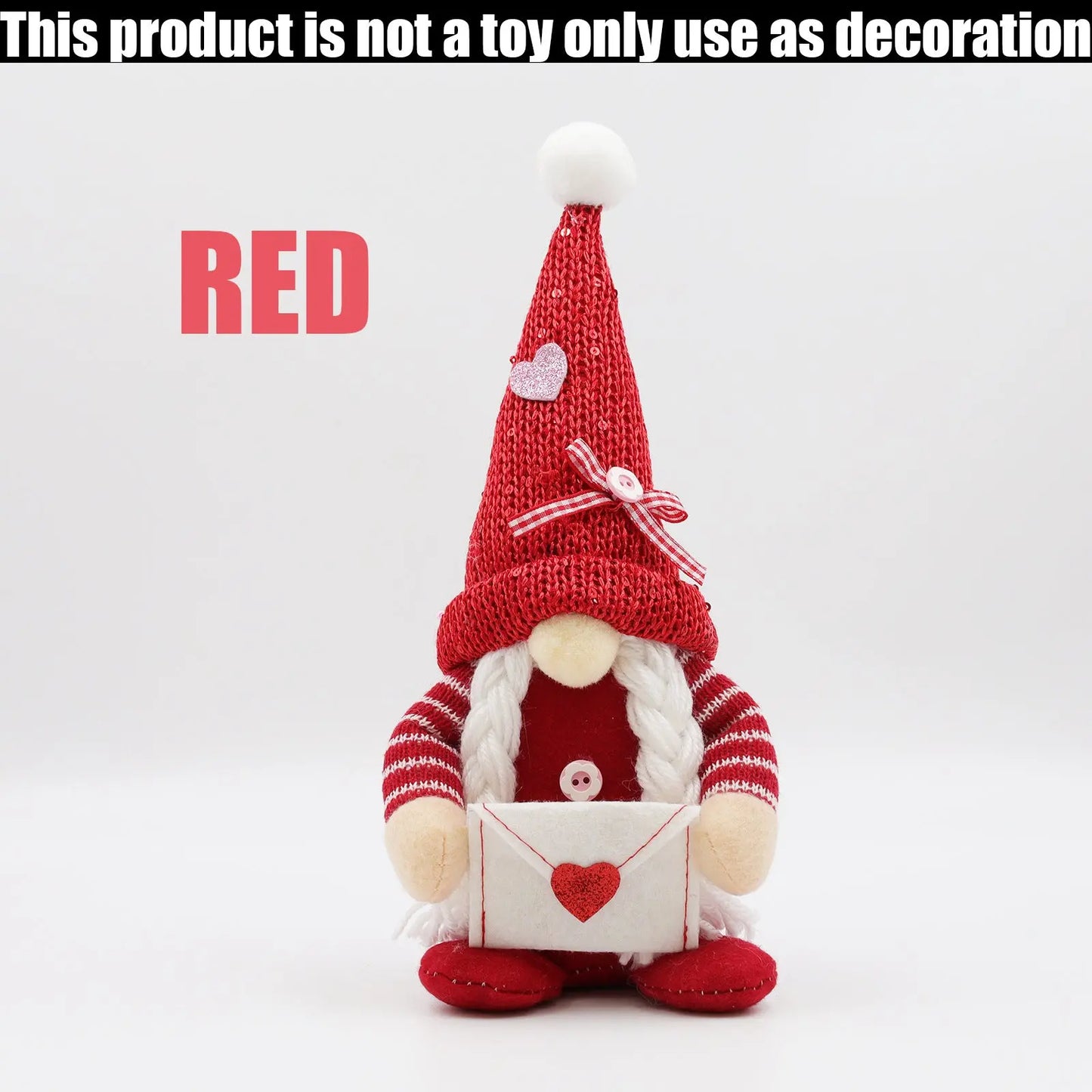18" Stuffed Gnome Valentine's Day Decoration - Holiday Spirit Shop