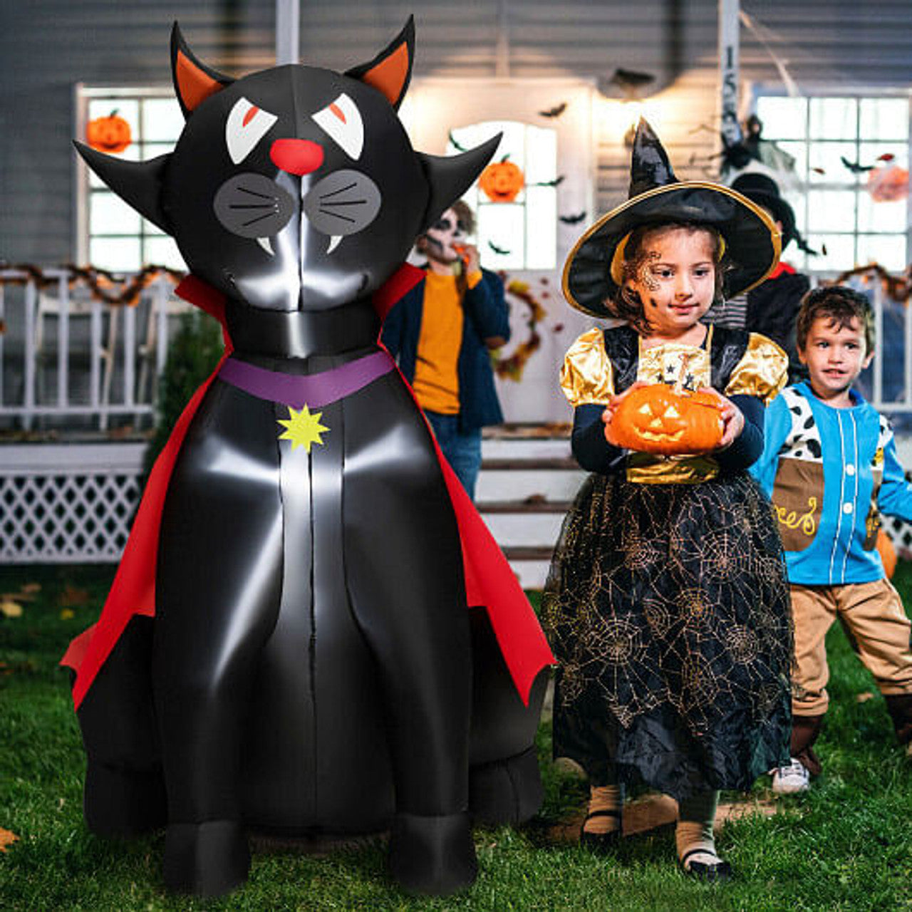 4.7 Ft Inflatable Vampire Black Cat