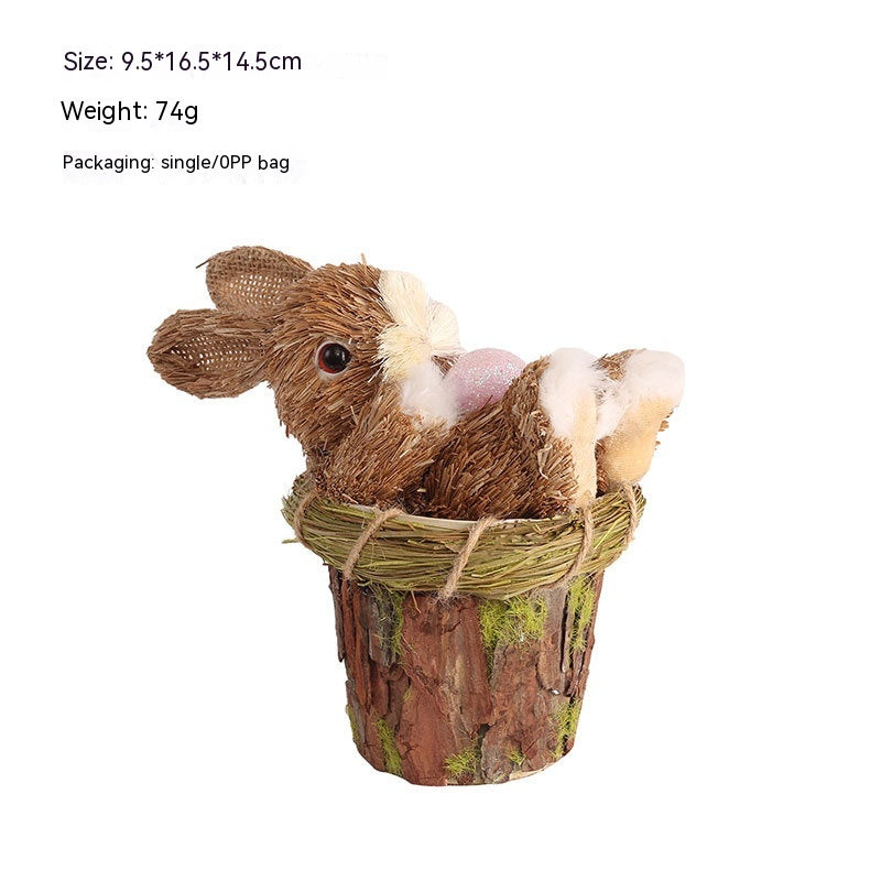 Sisal Bunnies in a Basket