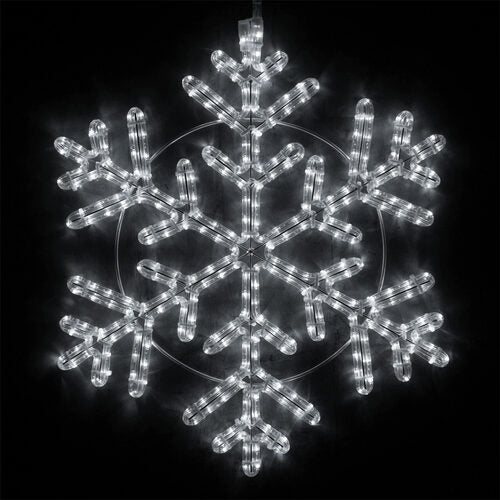 Giant 24-Inch Cool White LED Snowflake Christmas Decoration – 314 Lights