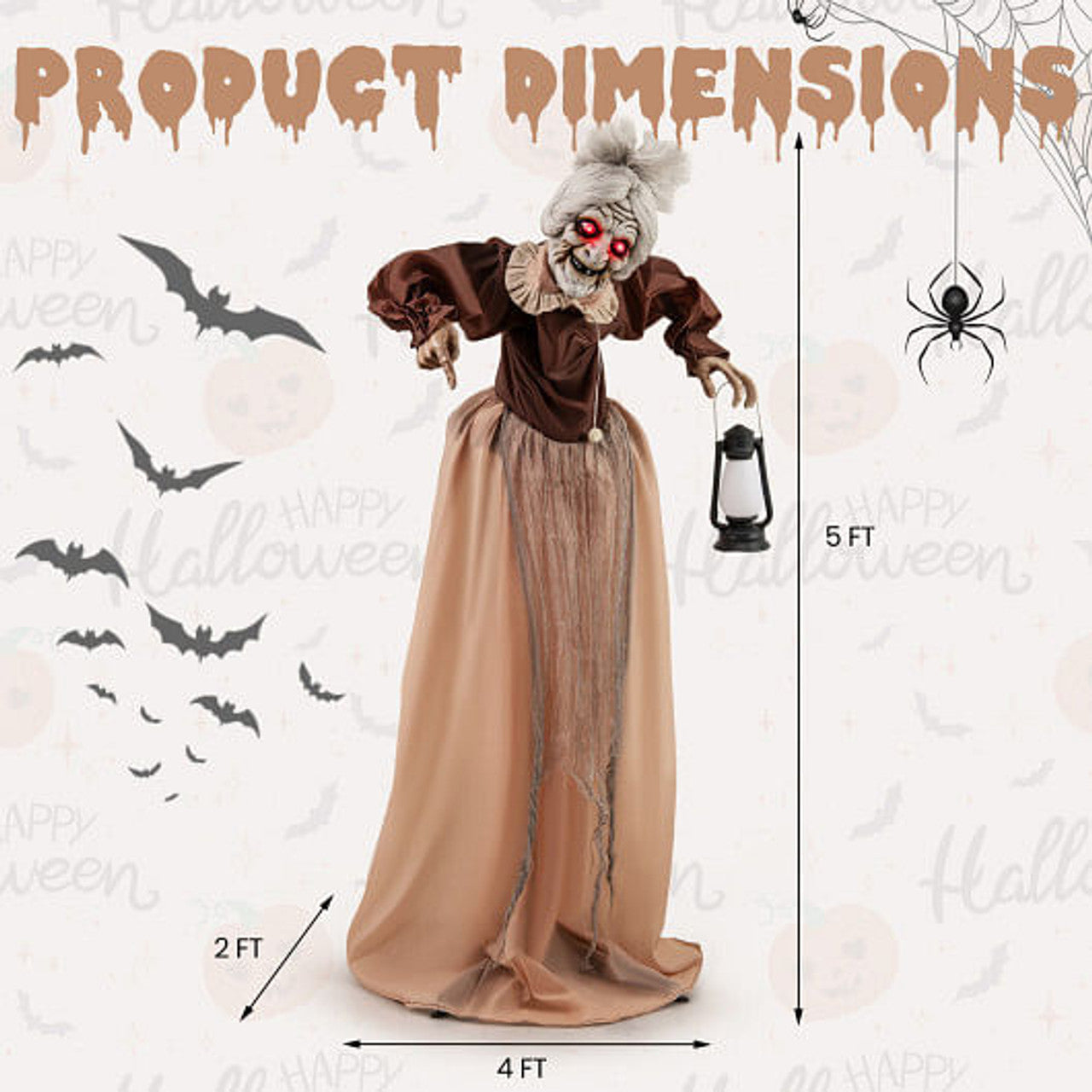 Life Size Animated Old Hag Witch