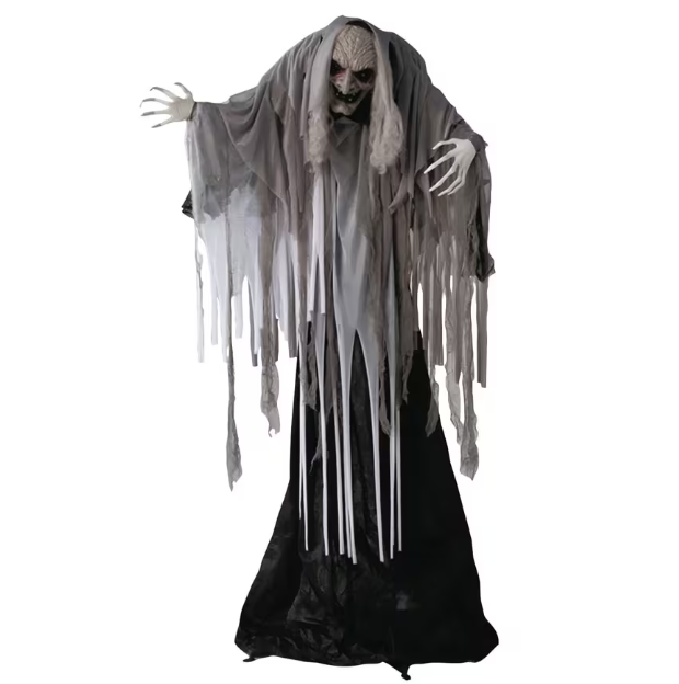 5 Ft 5in Wrinkled Witch Hag Animated Prop