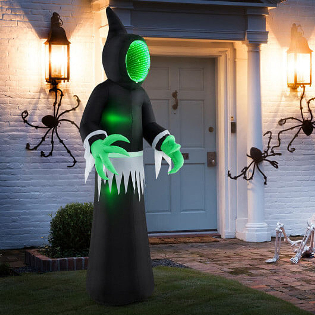 8 Ft Giant LED Green Mirror Face Phantom Inflatable