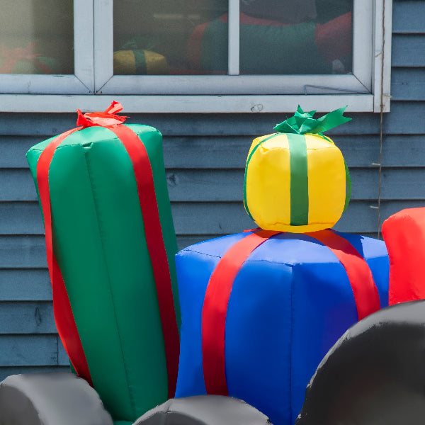 9 Ft Inflatable Santa Driving a Christmas Gift Trailer – additional product view 8