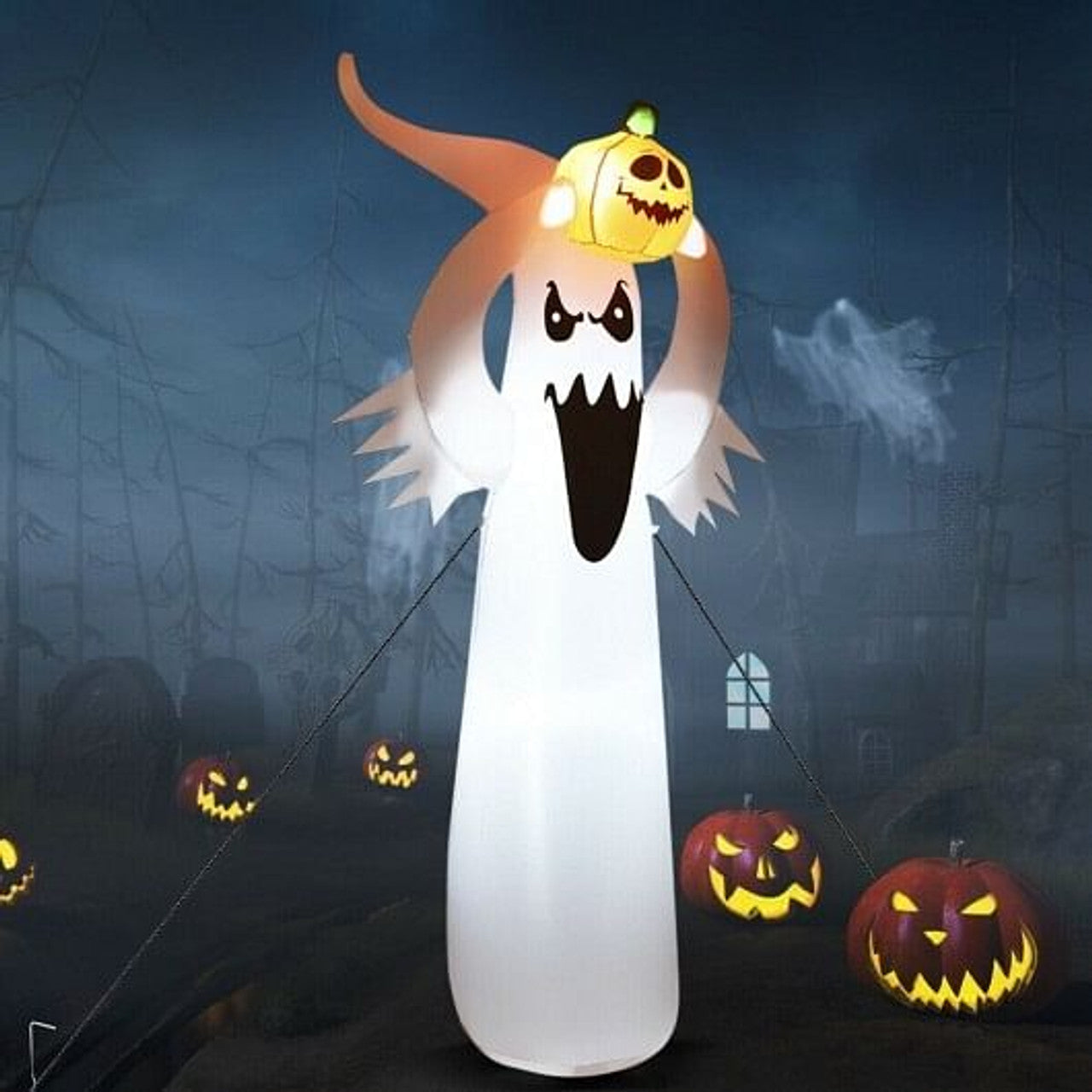6 Ft Inflatable Ghost with Pumpkin