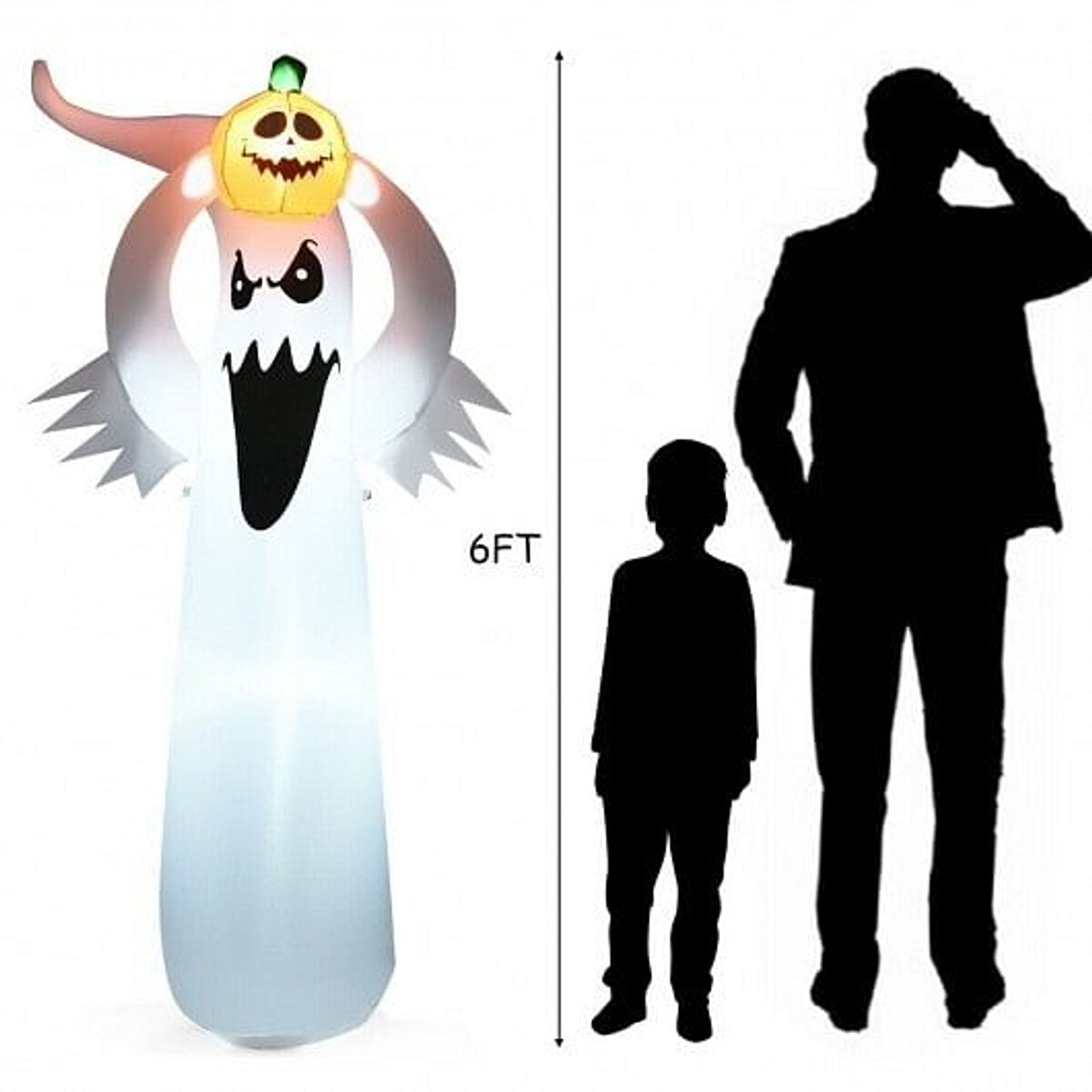 6 Ft Inflatable Ghost with Pumpkin
