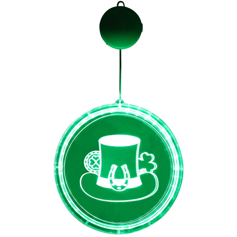 St. Patrick's Day LED 3D Green Hat & Shamrock Sign