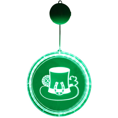 St. Patrick's Day LED 3D Green Hat & Shamrock Sign