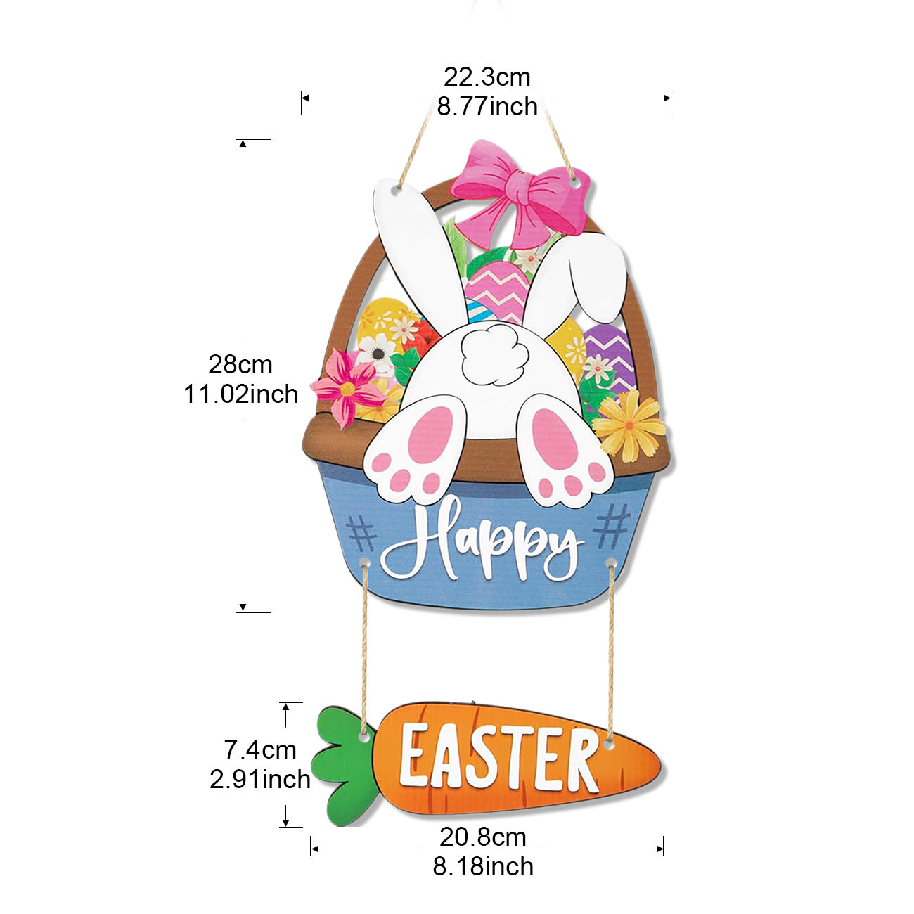 14" Hanging Easter Basket Sign