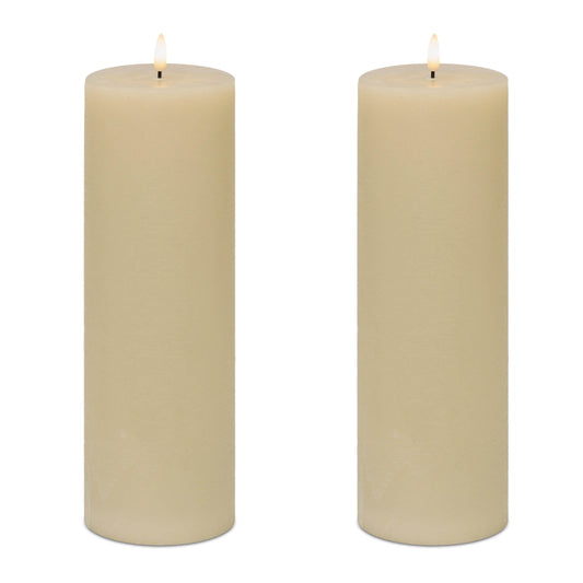 FIA Wick LED Flameless Candle – Cream, 12 In Tall, Set of 2 – manufacturer image 3