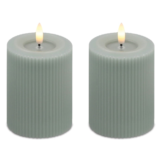FIA Wick LED Flameless Candle – Sage, 4 In Tall, Set of 2 – manufacturer image 3